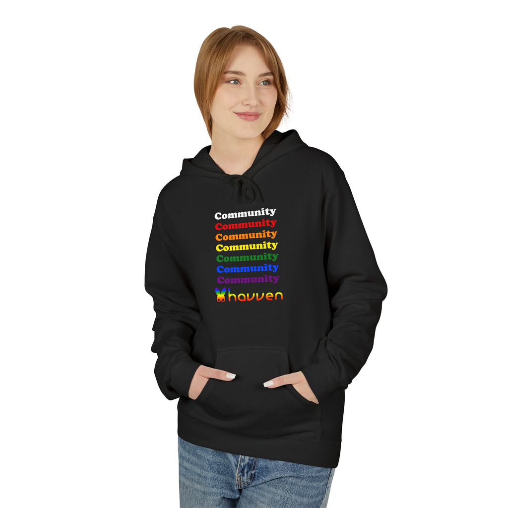 The "Community Armor" Pride Hoodie (White Logo)